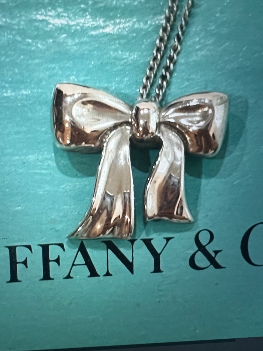 Tiffany Vintage Bow Pendant Necklace